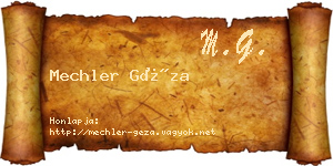 Mechler Géza névjegykártya