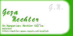 geza mechler business card